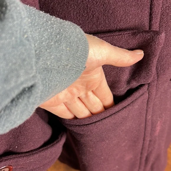 ***sold****Haux Couture Maroon Wool Retro Coat - Picture 4 of 8